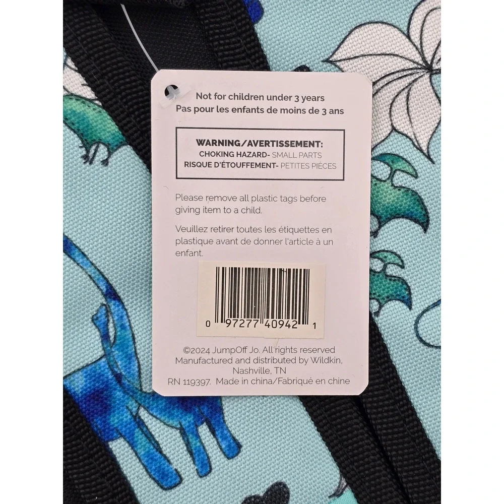 JumpOff Jo Wildkin Backpack Boys 12 Inch Blue Dino Print - NWT